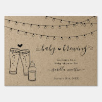 Baby Brewing Beer Toast Shower Welcome Sign