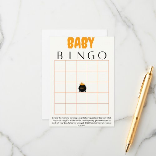 Baby brewing bingo baby shower game  enclosure card