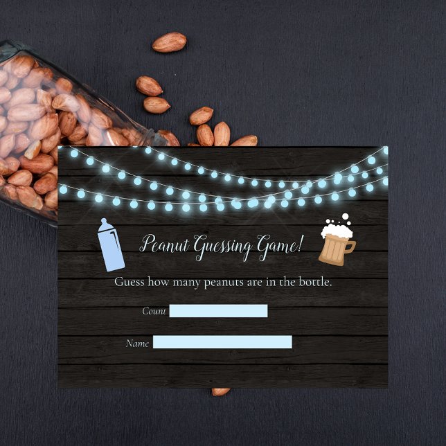 Baby Brewing Blue Guessing Game Baby Shower Enclosure Card (Creator Uploaded)