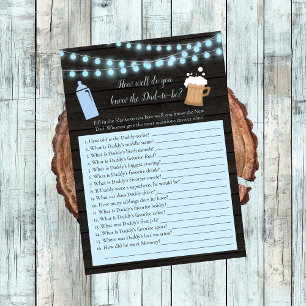 Baby Brewing Blue Who Knows Dad-To-Be Best Game Invitation