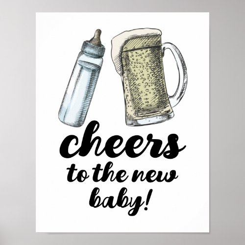 Baby Brewing Cheers to the New Baby Sign