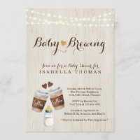 Baby Brewing Coffee Baby Shower Invitation