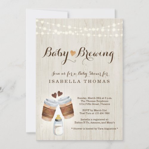 Baby Brewing Coffee or Tea Baby Shower Invitation