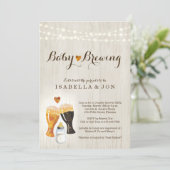 Baby Brewing Couple's Baby Shower Invitation (Standing Front)