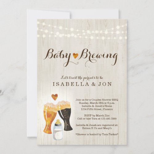 Baby Brewing Couples Baby Shower Invitation