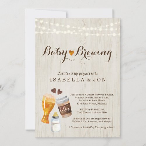 Baby Brewing Couples Baby Shower Invitation