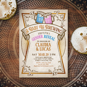 Baby Brewing Gender Reveal Invitation