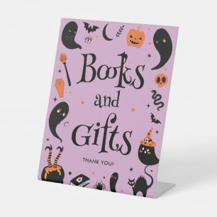 Baby Brewing Halloween Baby Shower Books & Gifts Pedestal Sign