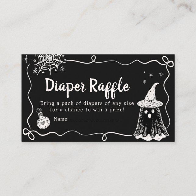 Baby Brewing Halloween Baby Shower Diaper Raffle Enclosure Card (Front)