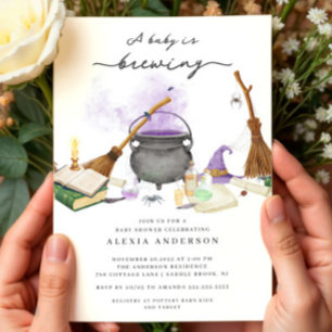 Baby Brewing October Baby Shower Invitation
