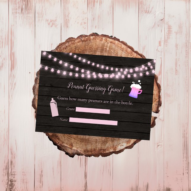 Baby Brewing Pink Guessing Game Baby Shower Enclosure Card (Creator Uploaded)