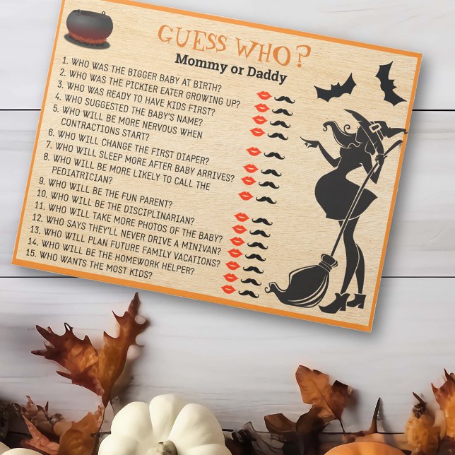 Baby Brewing Shower Halloween Witch Guess Who Notepad (Creator Uploaded)