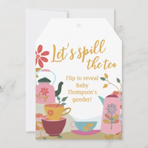 Baby Brewing Tea Girl Gender Reveal Card