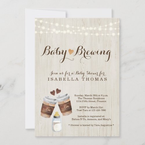 Baby Brewing Tea Party Baby Shower Invitation
