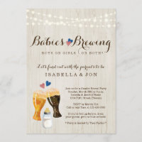 Baby Brewing Twins Gender Reveal Party Invitation