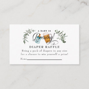 Baby Brewing   Watercolor Baby Shower Enclosure Card