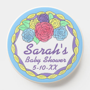 Baby Bridal Shower Rose Floral Cake Party Favor PopSocket