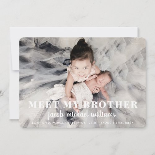 baby brother Birth Announcement Card
