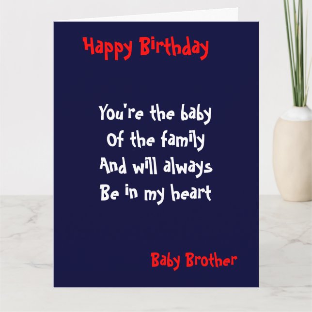 Baby brother Birthday Card (Front)