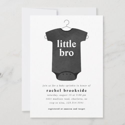 Baby Brother Bodysuit Sprinkle Shower Invitation