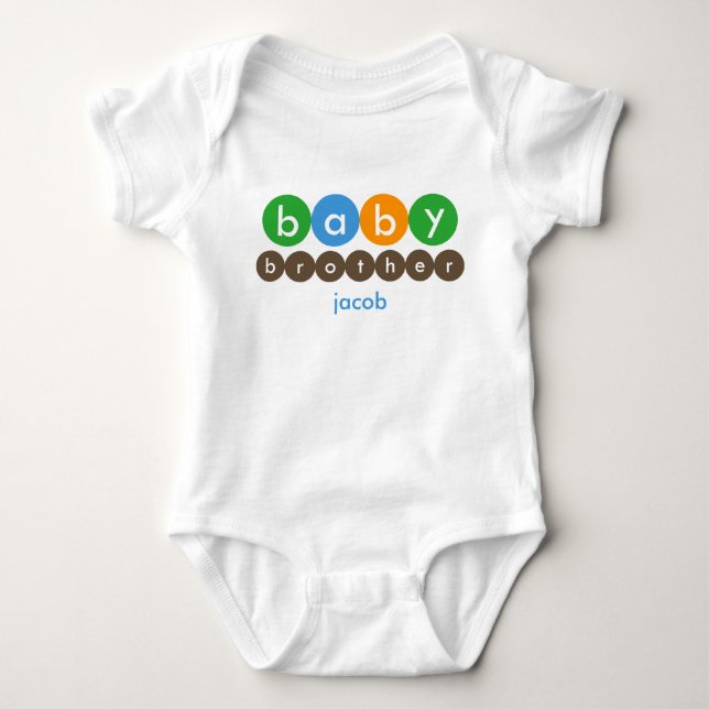 Baby Brother Dots Personalized Bodysuit (Front)