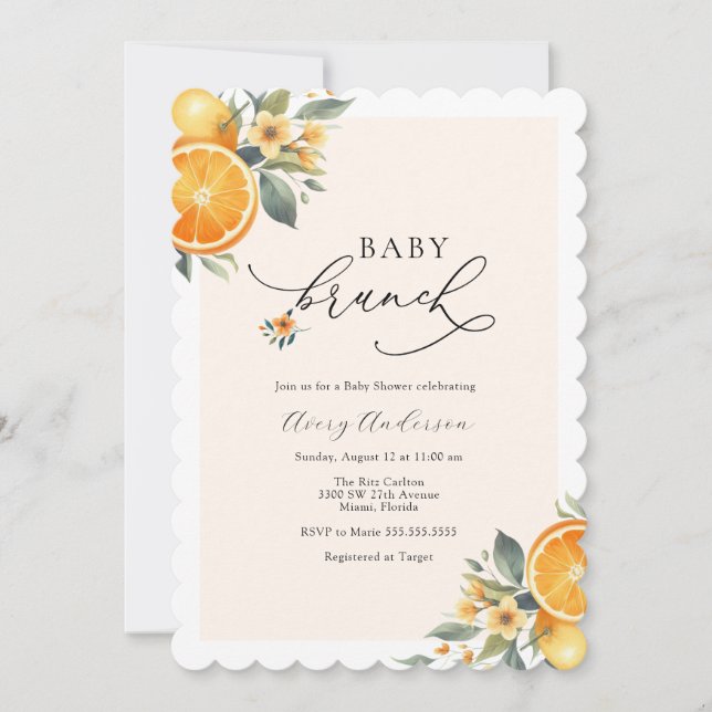 Baby Brunch Baby Shower Invitation (Front)
