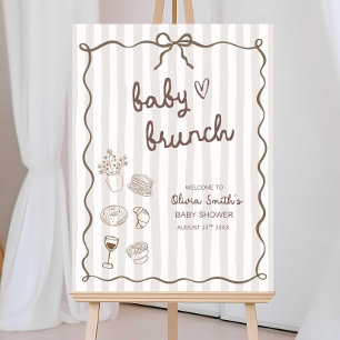 Baby Brunch Baby Shower Welcome Sign, Neutral Beig Foam Board