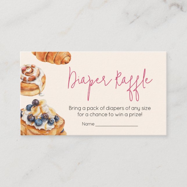 Baby Brunch Bread Pastries Diaper Raffle Enclosure Card (Front)