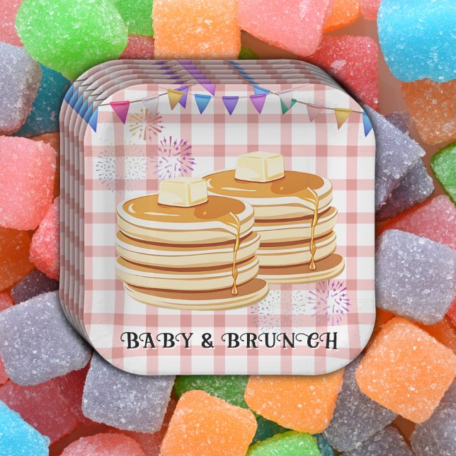 Baby & Brunch Festive Souffle Baby Shower Paper Plates (Creator Uploaded)
