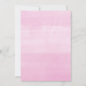 Baby brunch girl shower pink floral watercolors invitation (Back)