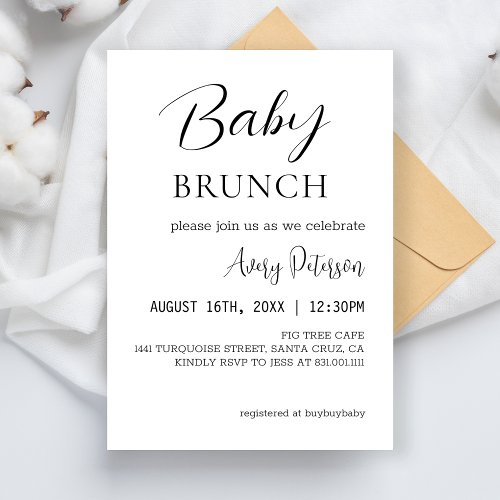 Baby Brunch Modern Baby Shower Gender Reveal Invitation