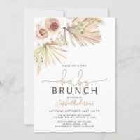 Baby Brunch Pampas Grass Boho Baby Shower Invitation