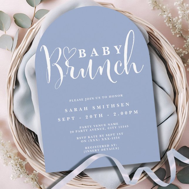 Baby Brunch Shower - Boys Dusty Blue Invitation (Creator Uploaded)