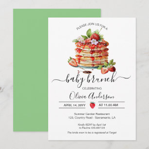 Baby Brunch Shower pancake green Invitation