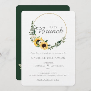 Baby Brunch Watercolor Sunflower Baby Shower Invitation