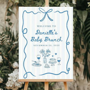 Baby Brunch Welcome Sign Template Brunch Blue Boy 