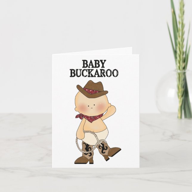 Baby Buckaroo Western Custom Birth Announcement (Front)