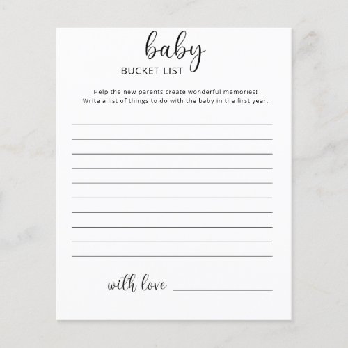 Baby bucket list