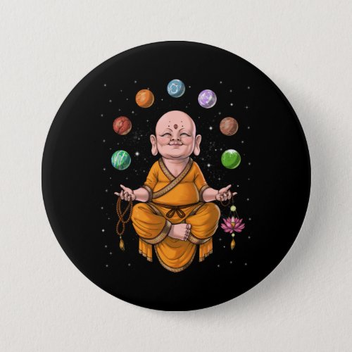 Baby Buddha Meditation Button