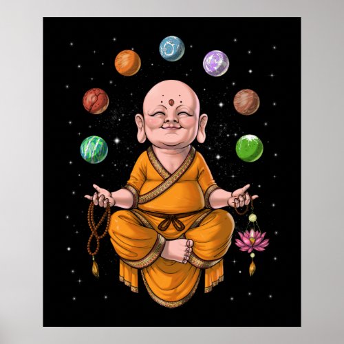 Baby Buddha Meditation Poster