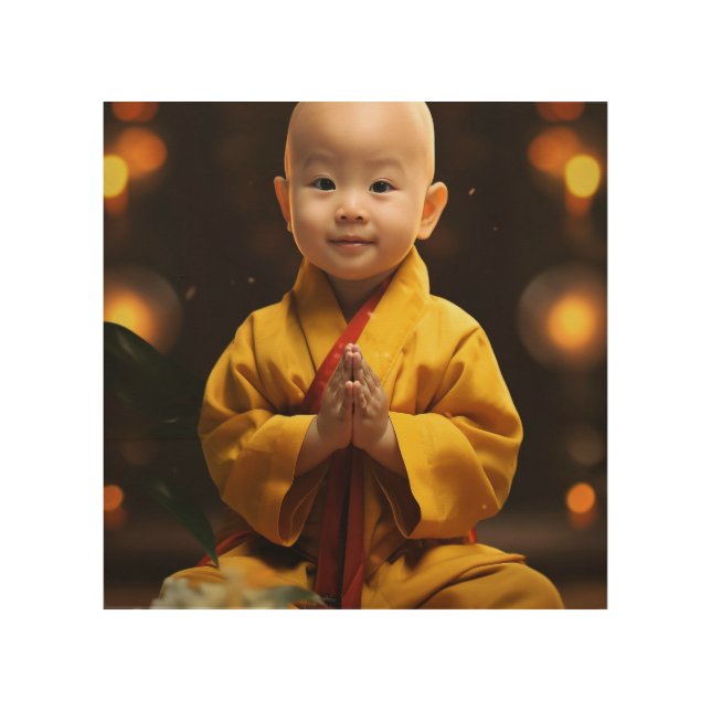 Baby Buddha Wood Wall Art (Front)