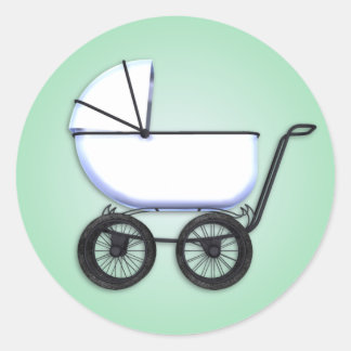 Baby Buggy Green Sticker