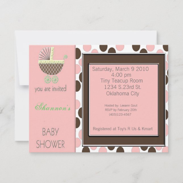 Baby Buggy Shower Inviations Invitation (Front)