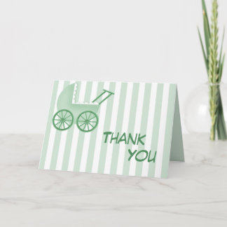 Baby Buggy Striped Thank You Card