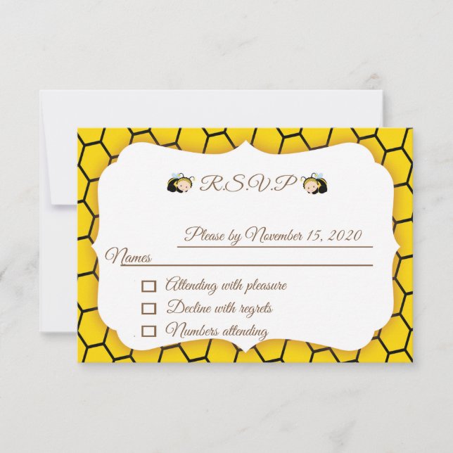 Baby Bumble Bee's Baby Shower RSVP Card (Front)