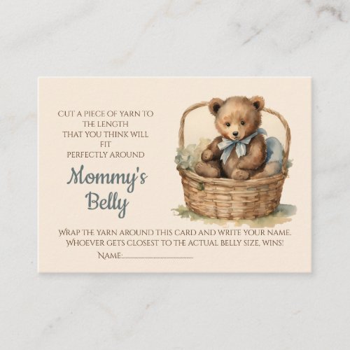 Baby Bump Baby Shower Game Guess Belly Size  Enclosure Card