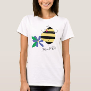 Baby Bump Blue Floral Mom to Bee T-Shirt