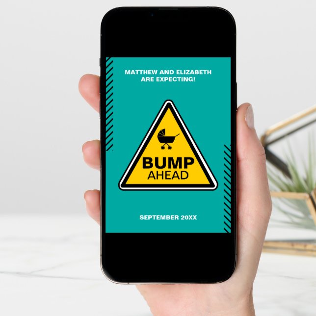 Baby Bump Caution Sign Pregnancy Announcement (Front Digital)