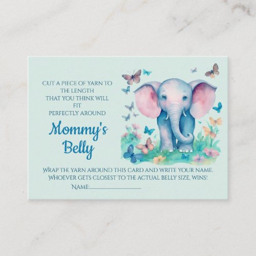 Baby Bump Game Baby Shower Guess Moms Belly Size Enclosure Card