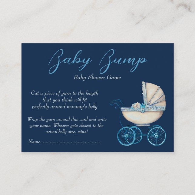 Baby Bump Game Guess Moms Belly Size Baby Carriage Enclosure Card (Front)